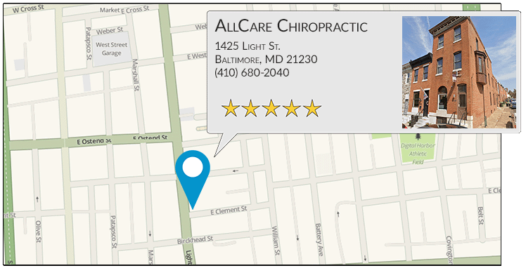 AllCare Chiropractic's Baltimore office location on google map