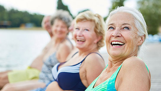 Group of senior woman happy and healthy after following lifestyle tips from Laurel chiropractor